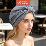 Glitter Crinkle Turban Headband for Women, Stretchy Ethnic Style Knotted Wrap Cap