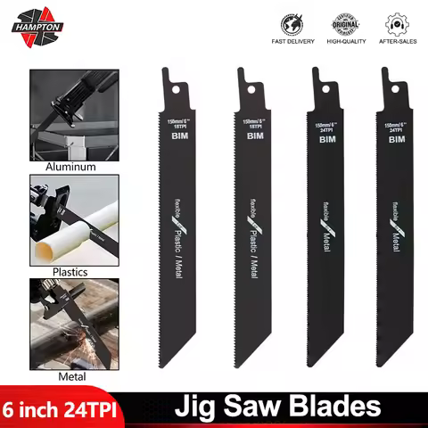 Reciprocating Saw Blade 6 inch 24TPI/9 inch 6TPI High Carbon Steel for Wood, Metal, Plastics, Alumin