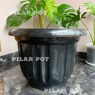 TERLARIS pot bunga tanaman plastik hitam 50cm - besar )