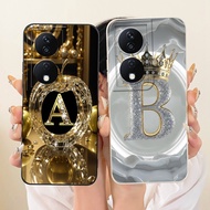 For Honor X7b Case CLK-LX1 LX2 LX3 Cover Cute Initials Letters Soft Silicone Couple Phone Case For H