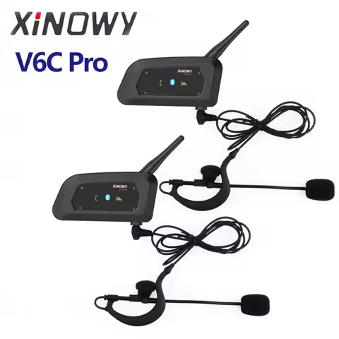 XiNOWY V6C PRO Full Duplex 1200M Football 2 Referee Arbitration Earhook Bluetooth Intercom Headset