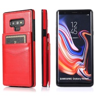 สำหรับ Samsung Galaxy Note 9 กรณีพลิกกระเป๋าสตางค์ปกหนังเข็มกลัดแม่เหล็กขาเคสป้องกันกับผู้ถือบัตร