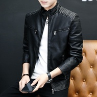 Jaket Kulit Lelaki 2023 Musim Bunga Baharu Musim Gugur Musim Sejuk Gaya Korea Slim Fit Kot Motosikal