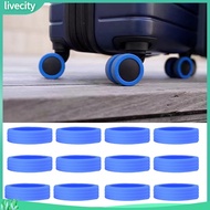 livecity|  Wave Pattern Luggage Wheel Covers Luggage Wheel Protectors 12pcs Silicone Luggage Wheel Covers Durable Suitcase Spinner Wheel Protectors for Noise Reduction Southeast