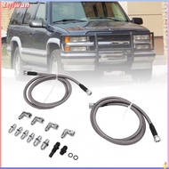 1qiwan-my Transmission Cooler Lines  6AN 70 Inch Oil Hose Kit Stainless Steel PTFE Fluid Line Replac