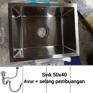 BEST Kitchen Sink Undermount Volk 5040 Ukuran 50x40 Stainless