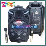 Speaker Aktif Portable DAT 12 inch DT 1207 Bluetooth Karaoke + 2 Mic