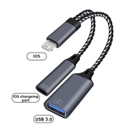 Elough 2 In 1อะแดปเตอร์ OTG สายชาร์จสำหรับ iPhone iPad แล็ปทอปแท็บเล็ต Type C เป็นอะแดปเตอร์ USB3.0 Lightning USB ตัวผู้ตัวแปลง USB