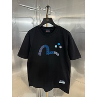 Evisu/Fushen T-shirt Uniseks, T-shirt bercetak, T-shirt mewah untuk pakaian luar, T-shirt sukan, T-s