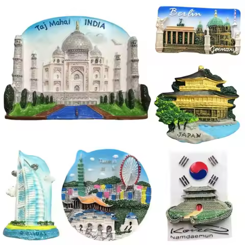 Germany Travelling Souvenirs Dubai Kuwait Fridge Stickers Japan Shanghai Korea Finland Mauritius Fri