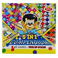 5 in 1 Compendium of Games + Pick Up Sticks