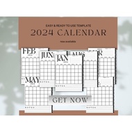 2024 Calendar | 2024 Monthly Planner | Download | Digital Product | A4, A3