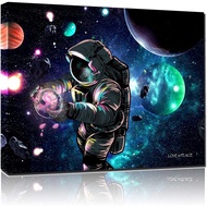 Planet Astronaut Canvas Wall Artouter Space Wall Decor For Boys Bedroom Livingroom Planet Astronaut 