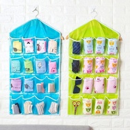 Storage Storage Bag Hanging Bag Wardrobe Transparent 16 Grid Wardrobe Storage Wall Hanging Wall Hang