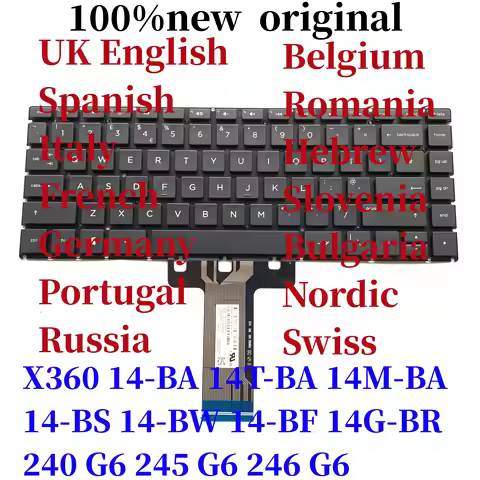 New Original laptop keyboard For HP Pavilion X360 14-BA 14T-BA 14M-BA 14-BS 14-BW 14-BF 14G-BR 240 G