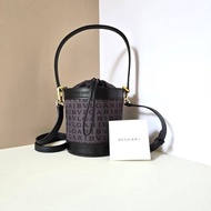 絕版中古包 Bvlgari古董老花水桶包 側背包 斜背包 單肩包 皮革包