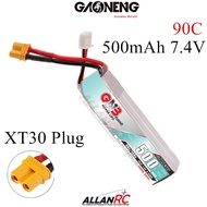 Gaoneng GNB 7.4V 500mAh 90C 2S Lipo Battery with XT30 Plug GNB5002S90A