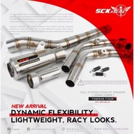 ♨️EXCLUSIVE♨️ SCK RACING Full System Open Exhaust 2 Manifold 32mm + 35mm by AHM M3 LC135 Y15ZR Y16ZR