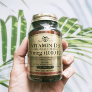 วิตามินดี 3 Vitamin D3 (Cholecalciferol) 25 mcg (1000 IU) 180 Tablets (Solgar®)