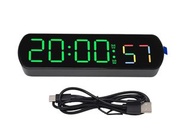 LED 數碼電子鐘 – 綠字 LED Digital Clock – Green   LED顯示數字時鐘 LED時鐘 多功能 創意 AAA電池/插電 12/24小時 矩形電子計時器 家居裝飾 LED 