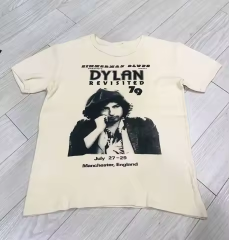 Bob Dylan 70s Revisited Style TShirt Print on White Unisex S-5XL RE471