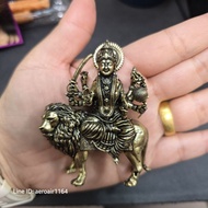 A&R Tewa Bucha Goddess Durka Sitting In A Lion Smallest.3" Inches_brass.80G
