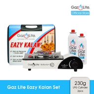 Gaz Lite White Eazy Kalan (Portable LPG Stove) + 2 Gaz Lite Mate 230g LPG Cylinders