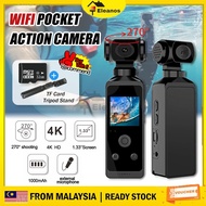 KiTBEEZ🔥Pocket Action Camera 4K WiFi Sports Camera 270° Rotation Waterproof Vlogging Camera Motorcyc