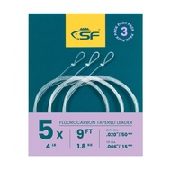 3 Packs Pre-Tied Loop Fly Fishing Tapered Leader Fluorocarbon 7.5FT 9FT 12FT 0X 1X 2X 3X 4X 5X 6X 7X