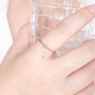 橄欖石925純銀簡約鑲邊戒指