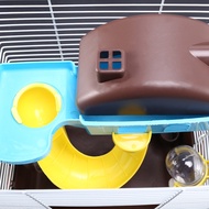 Pet Cage Hamster Cottage with Transparent Skylight Double Layer House for Hamster Golden Hamster Pet