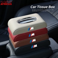 BMW M Power Premium Leather Car Tissue Box Auto Tissue Storage Case For BMW Series 1 3 5 7 X1 X3 X5 