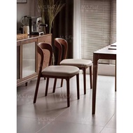 Solid Wood Dining Chair 2025 New Vintage Style Backrest Chair Designer Simple High-end Restaurant Di