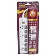 TATUNG 大同 高溫斷電7開6插3P延長線  1.8m  1個