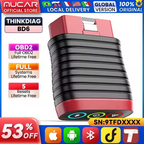 THINKCAR BD6 OBD2 Scanner Bluetooth Car Diagnostic Tool Full System Automotive Car Scanner Code Read