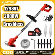 1298VF Mesin Rumput Bateri Portable Cordless Lawn Mower Grass Cutter Electric Grass Trimmer Recharge