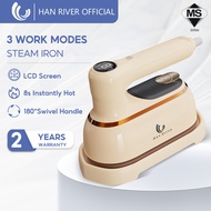 HAN RIVER LCD Screen Steam Iron Garment Steamer Iron Rotatable Portable Use For Travel 1200W