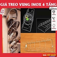 Giá Inox Treo Tường Để Vung Xoong Nồi Gía Kệ Treo Úp Nắp Vung, Nắp Nồi Bằng Inox Cao Cấp 6-7 Tầng Ch