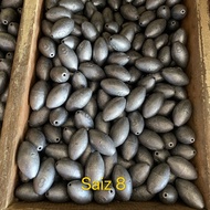 TIMAH/BATU LADUNG PANCING SAIZ 8 (10 BIJI)