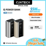 CUKTECH Mini 55W 6000mAh Power Bank Fastcharging Powerbank PD3.0 Digtal Display—— 6 Power Bank