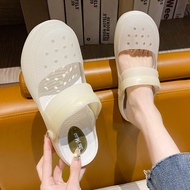 รองเท้า Crocs สำหรับผู้หญิง2024เจลลี่แมรี่เจนสไตล์ใหม่สวมใส่สบาย Crocs ฤดูร้อน