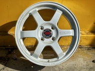 New Car Sport Rim Flow Forming RAYS TE37 Wheels 4x100 ET40 Pearl White + Milling - READY STOCK