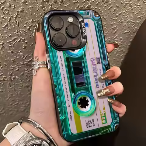Cassette Tape Design Phone Case For iPhone 17 Pro Max 16 15 13 12 11 14 17 Air 16E 17E XS Max XR X X