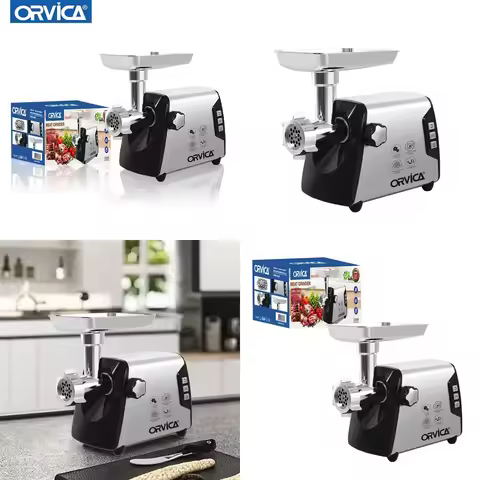 ORVICA Portable Manual Stainless Steel Multi-function Meat Grinder Pure Copper Motor 3300W Sausage S