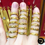 แหวนทอง 0.6 กรัม ทอง 96.5% ลายโปร่งตัดลายจิกเพชร ทองแท้ ขายได้ จำนำได้ มีใบรับประกันทอง
