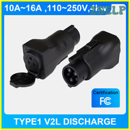 ZSELP รถยนต์ไฟฟ้า Type1 V2L สำหรับรถยนต์ Type1กลางแจ้งสายเคเบิลอะแดปเตอร์ไฟฟ้า EV สำหรับ J1772 Eehil