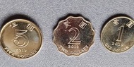 2019年香港一元，二元，五元硬幣， 幾乎全新