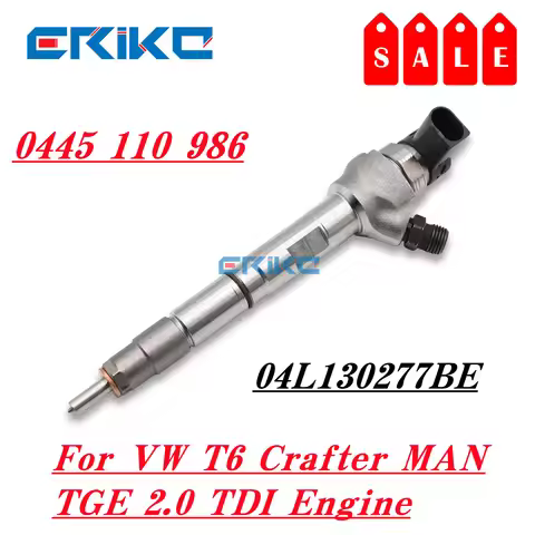 0445110986 Common Rail Injector 0 445 110 986 Diesel Fuel Spray Nozzle 04L130277BE For VW T6 Crafter