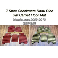 ZSpec 5Pcs Honda Jazz 2009-2013 GE GE6 GE8 Checkmate Dadu Dice Car Karpet Floor Mat Thai Z Spec