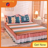 [in stock]Single Piece Queen/ King size Four Seasons Bed Skirt Dustproof Bed Decorations Floral Printed Polyester Bed Cover Mattress Cover (No Pillowcase) XAYE